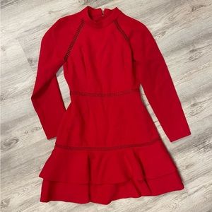 Red long sleeve dress